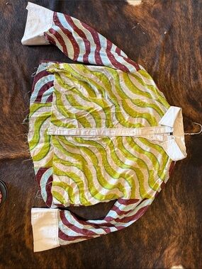We The Free light blue and burgundy patterned shirt